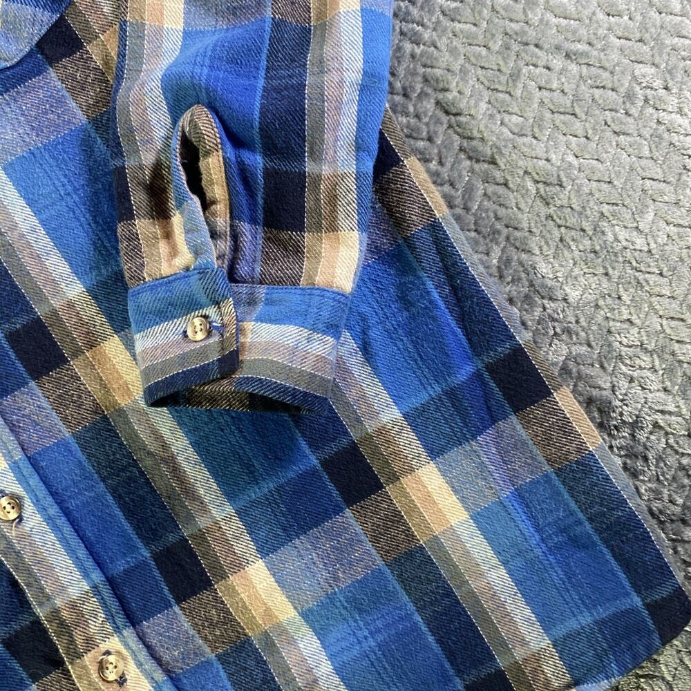 Vintage Codet Shirt Mens Large Tall Gray Blue Flannel Plaid Made in USA Workwear - Picture 5 of 9